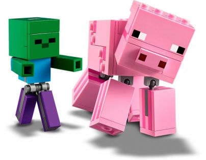 LEGO Minecraft 21157 Velká figurka: Prase s malou zombie