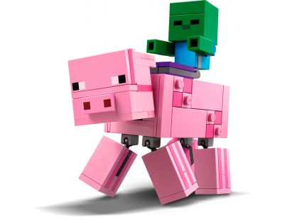 LEGO Minecraft 21157 Velká figurka: Prase s malou zombie