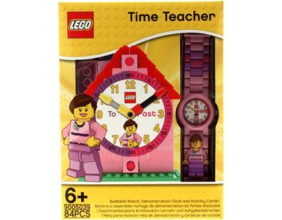LEGO Time Teacher Výuková stavebnice hodin a hodinky růžové