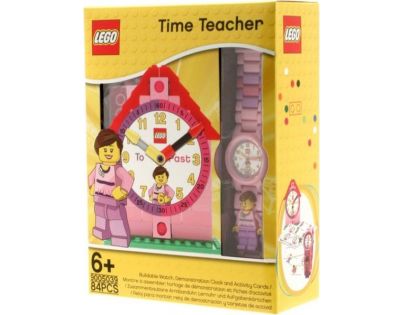 LEGO Time Teacher Výuková stavebnice hodin a hodinky růžové