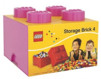 LEGO Úložný box 25 x 25 x 18 cm růžový
