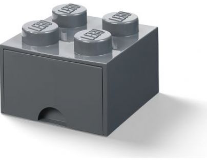 LEGO® úložný box 4 s šuplíkem - Tmavě šedá