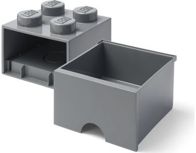 LEGO® úložný box 4 s šuplíkem - Tmavě šedá