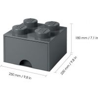 LEGO® úložný box 4 s šuplíkem - Tmavě šedá 4