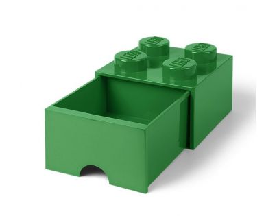 LEGO® úložný box 4 se šuplíkem Tmavě zelená