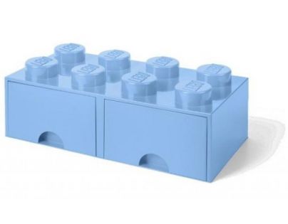 LEGO Úložný box 8 s šuplíky - světle modrá - Poškozený obal