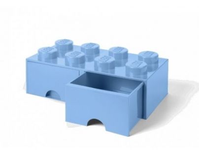 LEGO Úložný box 8 s šuplíky - světle modrá - Poškozený obal