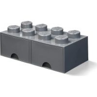LEGO® Úložný box 8 s šuplíky - tmavě šedá 3