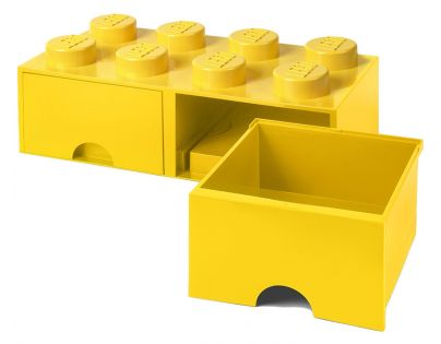 LEGO Úložný box 8 s šuplíky - žlutá - Poškozený obal