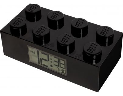 LEGO® Brick Hodiny s budíkem černé