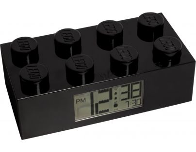 LEGO® Brick Hodiny s budíkem černé
