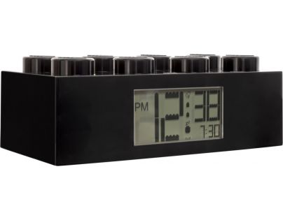 LEGO® Brick Hodiny s budíkem černé