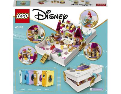 LEGO® Disney Princess™ 43193 Ariel, Kráska, Popelka a Tiana a jejich pohádková kniha dobrodružství