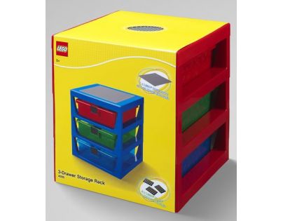 LEGO® organizér se třemi zásuvkami červený