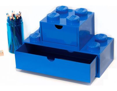 LEGO® stolní box 8 se šuplíky modrý