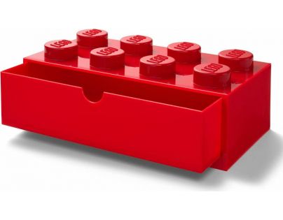 LEGO® stolní box 8 se zásuvkou červený