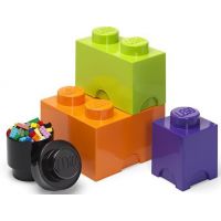 LEGO® Úložné boxy Multi-Pack 4 ks fialová, černá, oranžová, zelená