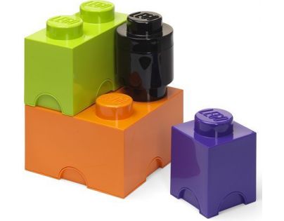 LEGO® Úložné boxy Multi-Pack 4 ks fialová, černá, oranžová, zelená