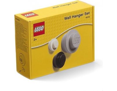 LEGO® věšák na zeď 3 ks Bílý, černý a šedý