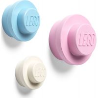 LEGO® věšák na zeď 3 ks Bílý, světle modrý a růžový