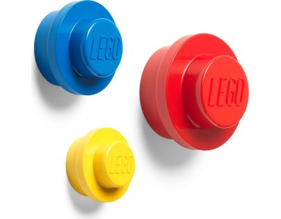 LEGO® věšák na zeď 3 ks Žlutý, modrý a červený