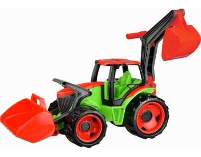 Lena 2081 Traktor se lžící a bagrem zelenočervený