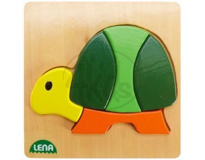LENA 32063 - Dřevěné puzzle, želva