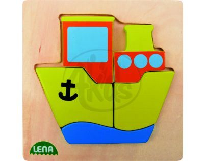 LENA 32088 - Dřevěné puzzle, loď