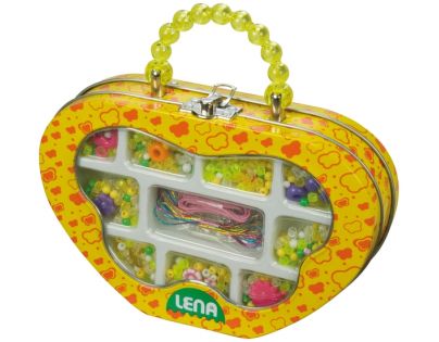 LENA 31183 - Plastové perly v kovovém obalu žluté