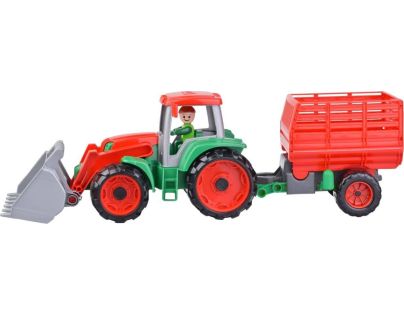 Lena Truxx Traktor s přívěsem na seno s ozdobným kartónem - Poškozený obal