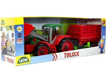 Lena Truxx Traktor s přívěsem na seno s ozdobným kartónem - Poškozený obal