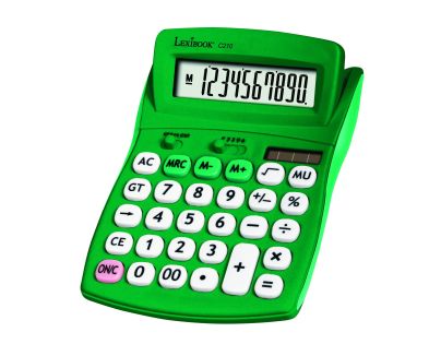 Lexibook 10místná kapesní kalkulačka s gumovým povrchem zelená