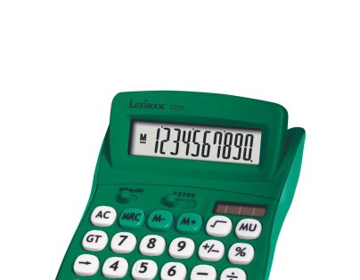 Lexibook 10místná kapesní kalkulačka s gumovým povrchem zelená