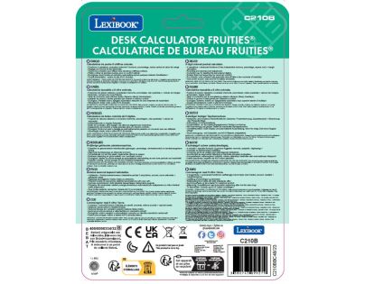 Lexibook 10místná kapesní kalkulačka s gumovým povrchem zelená