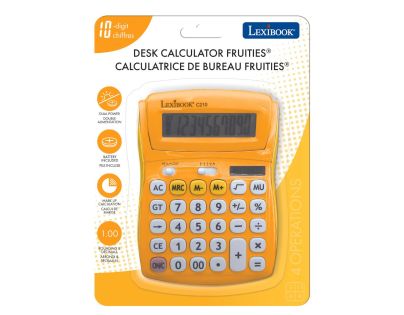 Lexibook 10místná kapesní kalkulačka s gumovým povrchem žlutá
