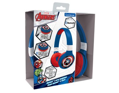 Lexibook 2v1 bluetooth skládací sluchátka Avengers s limitem hlasitosti