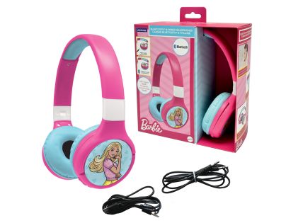 Lexibook 2v1 bluetooth skládací sluchátka Barbie s limitem hlasitosti