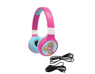 Lexibook 2v1 bluetooth skládací sluchátka Barbie s limitem hlasitosti