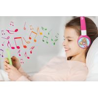 Lexibook 2v1 bluetooth skládací sluchátka Barbie s limitem hlasitosti 5