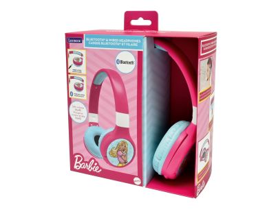 Lexibook 2v1 bluetooth skládací sluchátka Barbie s limitem hlasitosti