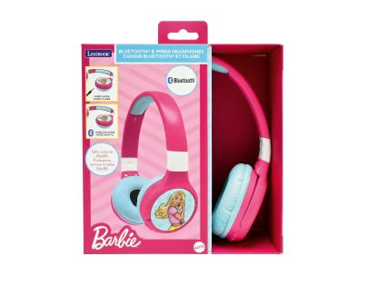 Lexibook 2v1 bluetooth skládací sluchátka Barbie s limitem hlasitosti