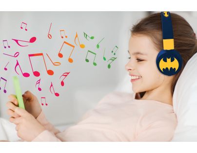 Lexibook 2v1 bluetooth skládací sluchátka Batman s limitem hlasitosti
