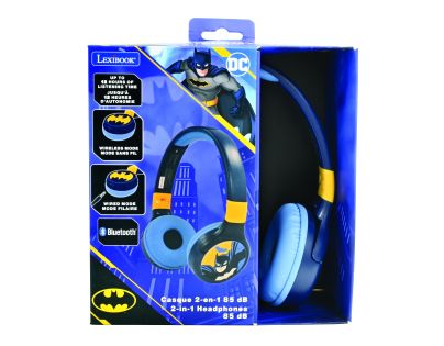 Lexibook 2v1 bluetooth skládací sluchátka Batman s limitem hlasitosti