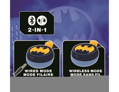 Lexibook 2v1 bluetooth skládací sluchátka Batman s limitem hlasitosti