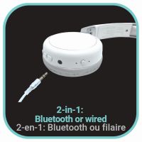 Lexibook 2v1 bluetooth skládací sluchátka bílá 4