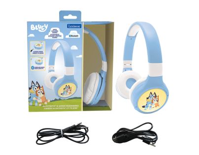Lexibook 2v1 bluetooth skládací sluchátka Bluey s limitem hlasitosti