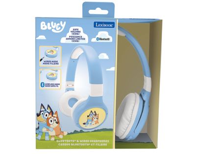 Lexibook 2v1 bluetooth skládací sluchátka Bluey s limitem hlasitosti