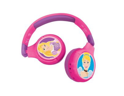 Lexibook 2v1 bluetooth skládací sluchátka Disney princezny s limitem hlasitosti