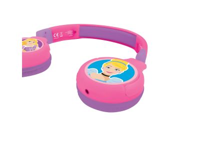 Lexibook 2v1 bluetooth skládací sluchátka Disney princezny s limitem hlasitosti