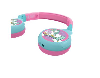 Lexibook 2v1 bluetooth skládací sluchátka Jednorožec s limitem hlasitosti